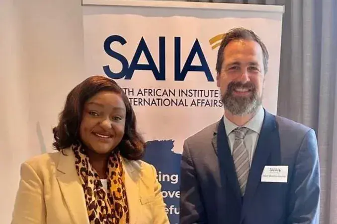 Wangari Muchiri with a SAIIA representative in Addis Ababa, Ethiopia